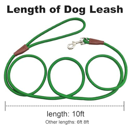 Small Dog Leash 1/4" by 6/8/10 FT Lightweight Strong Rope Leash - color: dark green, size: 1/4" x 10'