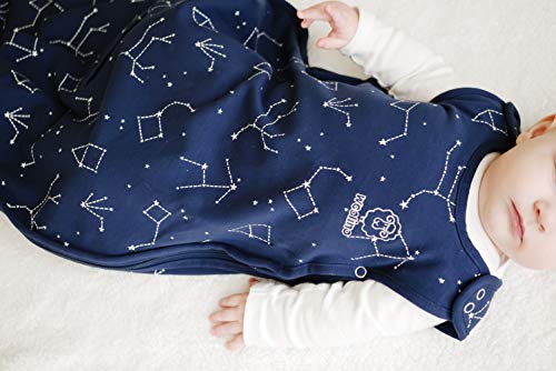 Woolino Toddler Sleeping Bag, 4 Season, Merino Wool and Organic Cotton, Baby Sleep Bag, 2-4 Years, Night Sky - color: Dark Blue