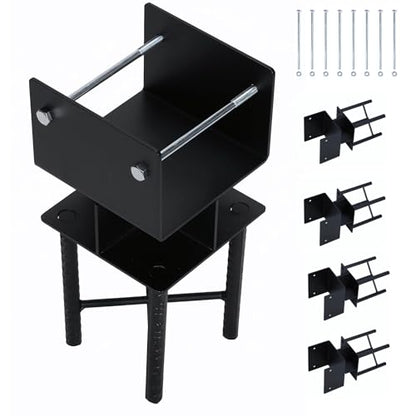 Generic 4pcs Metal Fence Post Brackets Base for Concrete 6x6 Concrete Fence Post Spike Anchors U-Shaped Inner Size 5.5inx5.5in for Concrete Deck