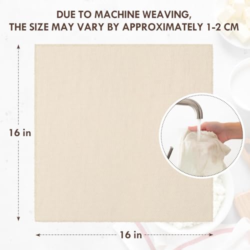 TOPULORS 8-Pack Cheese Cloth, 16x16 Inch Unbleached Cotton Straining Cloth - size: 8 PCS - 16x16 Inch