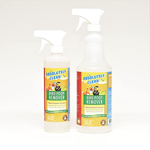 Absolutely Clean Amazing Bird Poop Remover - Just Spray/Wipe - Safely & Easily Removes Bird Messes - Use Indoor/Outdoor - Made in The USA - size: 32oz Spray Bottle 2pack - Save 35%