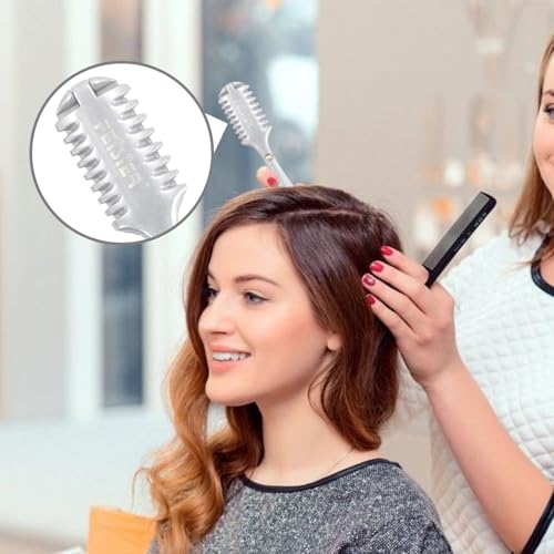 FEISIER Aluminum Double-Edge Hair Thinning Razor Comb with 10pcs Blades,Hair Texturizing Cutting Razor Comb for Thin and Thick Hair Trimming and Styling