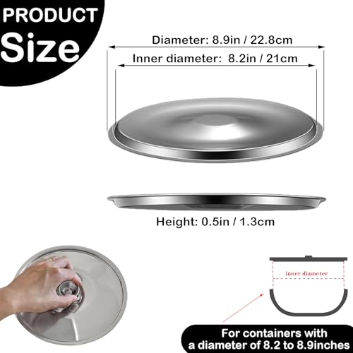 Stainless Steel Lid Universal Pot Lid for Pots Pans Skillets 8.7Inch | Pot Cover Universal Pans Pots Cookware, Replacement Accessories for Skillets Frying, 22cm - size: 22CM