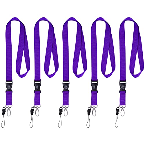 Wisdompro Office Lanyard, 5 Pack 23 inch Neck Strap Lanyards - Purple - color: 5pack Purple