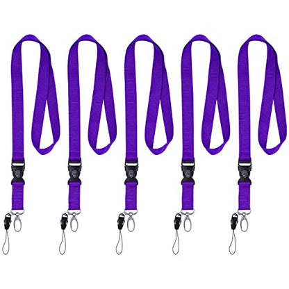 Wisdompro Office Lanyard, 5 Pack 23 inch Neck Strap Lanyards - Purple - color: 5pack Purple