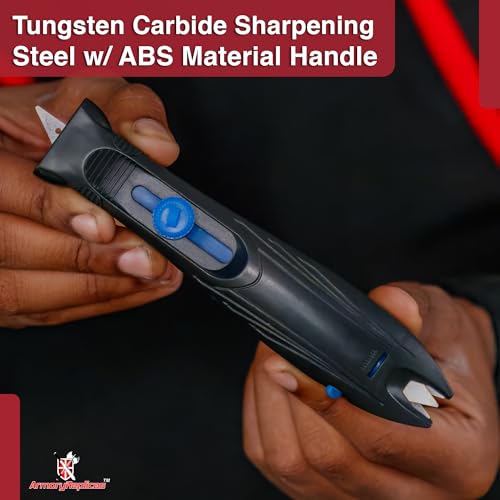 Armory Replicas™ - Samurai Shark Tungsten Carbide Knife Sharpener – Your Ultimate Blade Buddy for Every Task! Sharpen Scissors, Kitchen Knives, Lawn Tools, and More with Ease