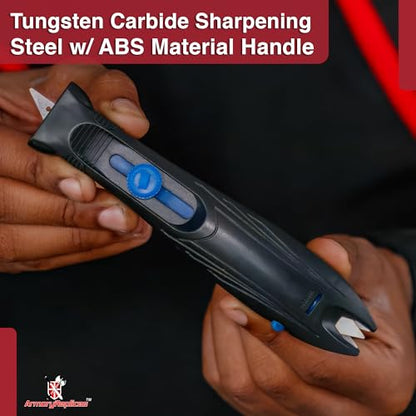 Armory Replicas™ - Samurai Shark Tungsten Carbide Knife Sharpener – Your Ultimate Blade Buddy for Every Task! Sharpen Scissors, Kitchen Knives, Lawn Tools, and More with Ease