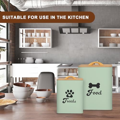 Dog Treat Container 2PCS, Dog Food Storage Container with Lids Airtight, Dog Treat Jars for Kitchen Counter-7+3Lbs (Saga Green) - color: Saga Green