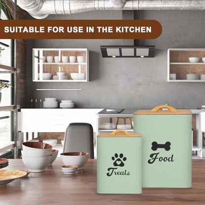Dog Treat Container 2PCS, Dog Food Storage Container with Lids Airtight, Dog Treat Jars for Kitchen Counter-7+3Lbs (Saga Green) - color: Saga Green
