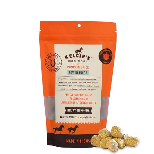 Kelcies Pumpkin Spice Horses Treats - Low Sugar, Starch, and Carbohydrates | Healthy Treats for Horse Supports Superior Digestion 1 Pound (Pack of 1) - size: 1 Pound (Pack of 1)