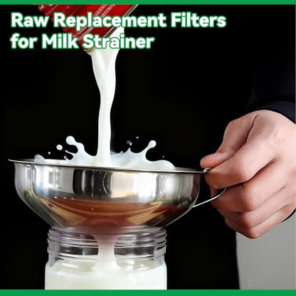 Hahafelt 200 Pack Milk Filter Discs Quick Flow Non-gauze Small 4-9/16" Od Replacement Filters Disks for Raw Milk Strainer 200 Discs Per Box | OD Replacement Strainer Discs, 200 Per Box Total, Fast Flow Non-clogging, Compatible with Raw Milk Filtering