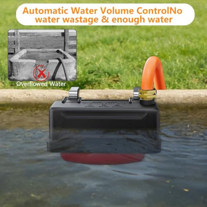 Automatic Livestock Water Trough Float Valve with Copper Connector & Ptfe Tape, Water Level Auto Control Stock Tank Float Valves for Cattle, Horse, Sheep Stock, Farm Animal, Pool, Pond (2 Pack)
