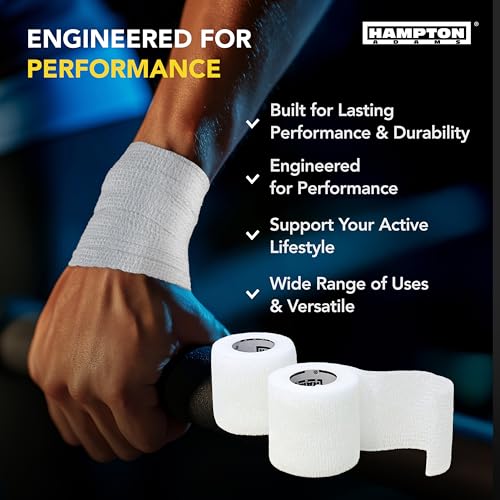 Hampton Adams Self Adhesive Bandage Wrap, Pet Safe, Cohesive Hold - color: White