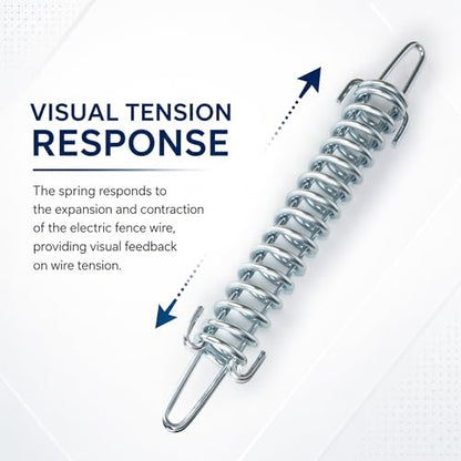 6 Pcs Tension Spring, High Tensile Electric Fence Spring Maintaining Tension, Heavy-Duty Electro-Galvanized for Agricultural Fencing, Silver
