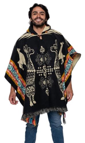 Alpaca Land, Handmade Ecuadorean Alpaca Wool Ponchos - color: Charcoal Alpaca
