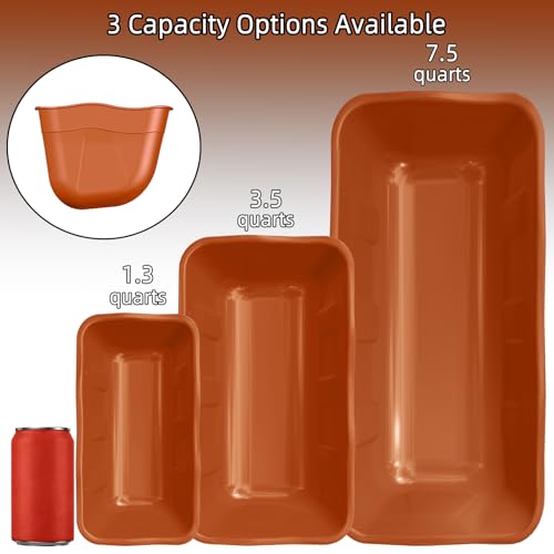 Hanging Chicken Feeders,Duck Feeder Waterer,Small Feed Trough 1.3 Quart 6 Pack,Hanging Fence Feed Trough for Poultry,Terracotta - color: Terracotta, size: 1.3 Quart (6 Pack)