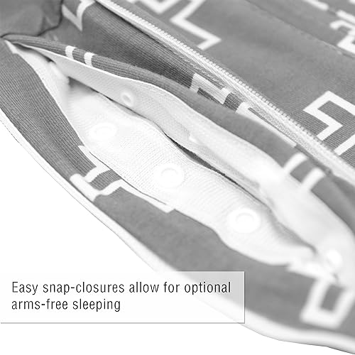 Woombie Grow with Me Baby Swaddle, Convertible Swaddle Fits 0-9 Months, Expands to Wearable Blanket for up to 18 Months, Grey Crosses - color: Grey Crosses, style: Grow With Me