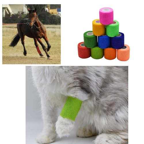 40 Rolls Self Adhesive Bandage Wrap Bulk Breathable Athletic Tape Elastic Cohesive Bandage Adhesive Wrap Roll for Sports Wrist Ankle, 2 Inch x 5 Yard (Multi Colors)