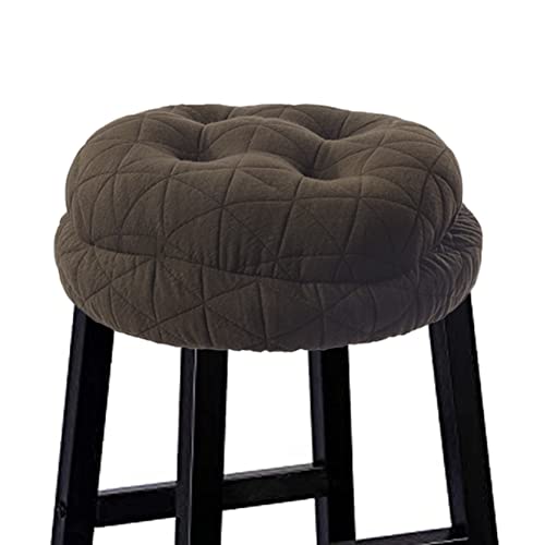 BUYUE Round Bar Stool Seat Cushion, Dia.13 Luxury Fashion Jacquard with Anti-Skid Silicone Bar Stool Cushion Padded (Brown, M,1 Count) - color: Brown, style: Round M