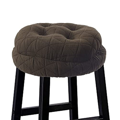 BUYUE Round Bar Stool Seat Cushion, Dia.13 Luxury Fashion Jacquard with Anti-Skid Silicone Bar Stool Cushion Padded (Brown, M,1 Count) - color: Brown, style: Round M