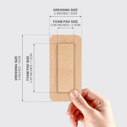 30 Pcs Silicone Foam Dressing 2x4 Gentle Border, Super Absorbent Wound Dressing, Bed Sore Patches, Waterproof Silicone Bandages for Wounds Care, Self Adhesive Pressure Sore Pads - size: 2''x4'' (30 Packs)