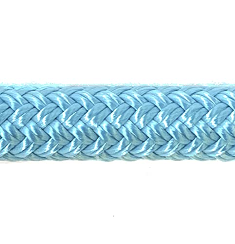 Double Braid Lead Rope with Eye Splice Loop, 12-14FT Lengths (Ice Blue, 14 ft.) - color: Ice Blue, size: 14 ft.