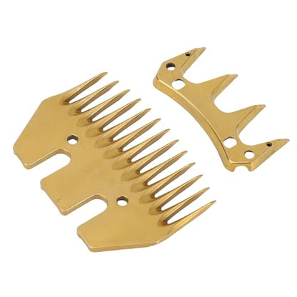 Generic Sheep Shears Replacement Blades, Gold 13 Straight Tooth 7mm Spacing, Electric Sheep Clipper Blades for Wool Shearing Farm