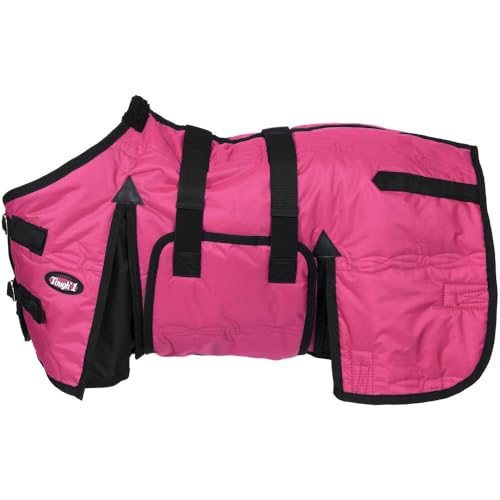 Tough1 600D Miniature Stable Blanket with Belly Wrap - color: Pink, size: 45"
