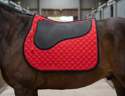 CHALLENGER Horse 23" x 20" English All-Purpose Contoured Quilted Trail Saddle Pad 72143 - color: 레드