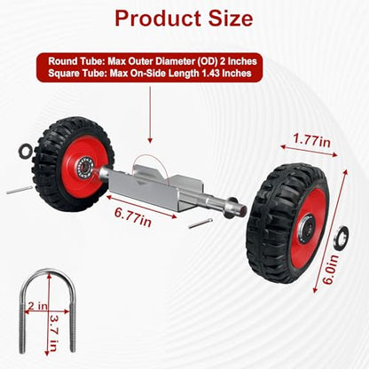 Rolling Gate Wheels, 600lb Capacity 6-Inch Double Wheel for Gate with 304 Stainless Steel Adjustable U-Bolts, Sliding Gate Carrier for Metal Tube Gates Driveway Chain Link Fence or Wooden Gate, 1 Pack - color: Black-6in Wheels