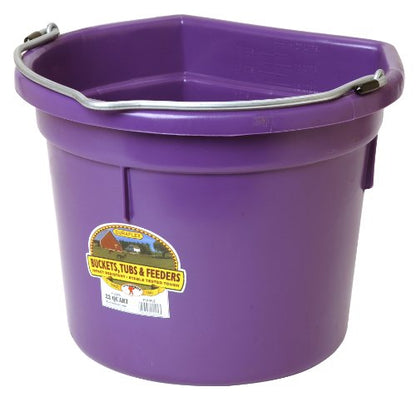 Little Giant Flat-Back Dura-Flex Plastic Bucket, 22-Quart, Purple
