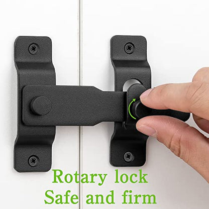 Matte Black Barn Door Latches，4.33”x 3.23” Flip Door Latch - color: Matte Black_1 Pack