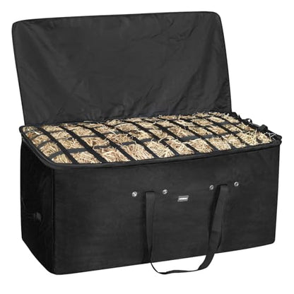 Hay Bale Storage Bag,44 * 22 * 18in Large Hay Bags for Horses,Heavy-Duty Hay Feeder for Goats,Horses,Sheep,Donkey,Horse Hay Bag for Barn Stable (Black)