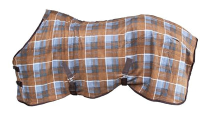 Challenger Horse Polar Fleece Cooler Exercise Blanket Wicks Moisture Winter Liner 43EE12 - color: Rust Plaid, size: 80 inches