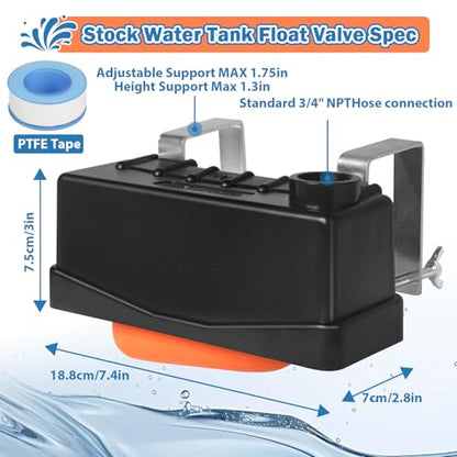 Water Trough Float Valve for Stock Tank,Automatic Livestock Waterer Level - style: Stock Tank Float Valve-1PCS