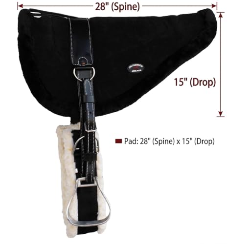 Horse Western Fleece Padded Bareback Saddle Pad w/Cinch Stirrups 39160