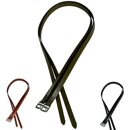 Majestic Ally Genuine Leather English Stirrup Leather (Pair) - color: Brown, size: 60 inch