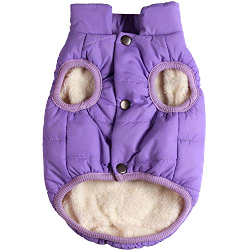 JoyDaog Fleece Lined Dog Jacket for Small Dogs,Winter Dog Coat,Purple XS - color: Purple, size: X-Small