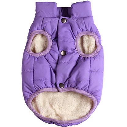 JoyDaog Fleece Lined Dog Jacket for Small Dogs,Winter Dog Coat,Purple M - color: Purple, size: Medium