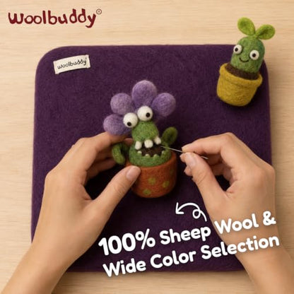 Woolbuddy Needle Felting Mat 10 x 10 x 1.5 Inch (Purple) Pure Wool Felt Pad - color: Purple