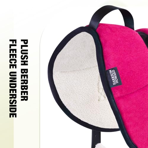 Harrison Howard Equestrian Saddle Pad Horse Riding Pad Bareback Pad with Girth - color: Rose Pink