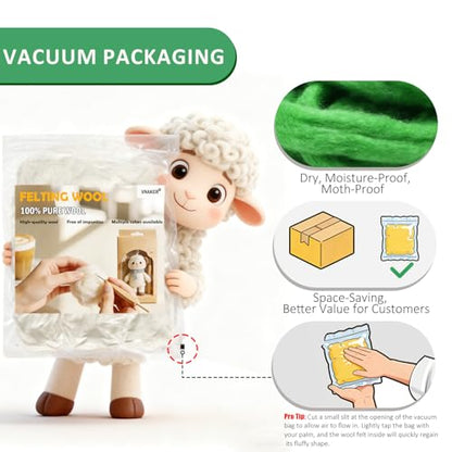 3.4oz Needle Felting Wool Jolly Green for DIY Needle Craft Enthusiasts - color: Jolly Green