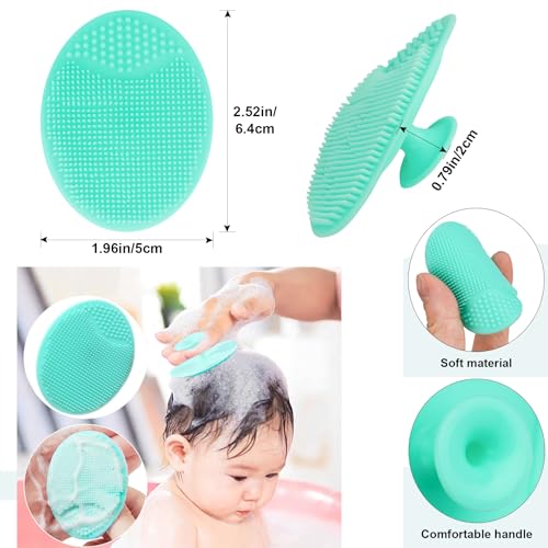 Baby Hair Brush, Goat Bristles Brush and Baby Cradle Cap Brush Set for Cradle Cap Wood Bristle Brush for Newborns and Toddlers (2 Piece) - color: Green
