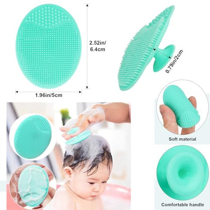 Baby Hair Brush, Goat Bristles Brush and Baby Cradle Cap Brush Set for Cradle Cap Wood Bristle Brush for Newborns and Toddlers (2 Piece) - color: Green