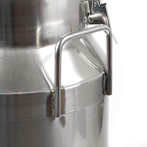 Milk Can with Sealed Lid, Stainless Steel Milk Transport Cans Wine Pail Bucket Tote Jug Pot Oil Liquid Storage Barrel with 2 Handles Sealed Silicone Anti-Leak Ring Lock Belt 30L 7.92 Gallon - color: 30L