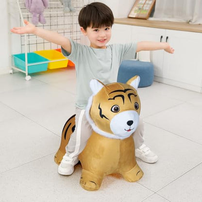 INPANY Bouncy Horse, Tiger Hopper Toys with Ultra Thick Plush, Kid Gift Toy - color: Orange Tiger