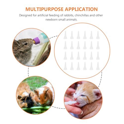 POPETPOP 40 Pack Silicone Pet Nursing Nipples, Cat Pacifiers Replacement