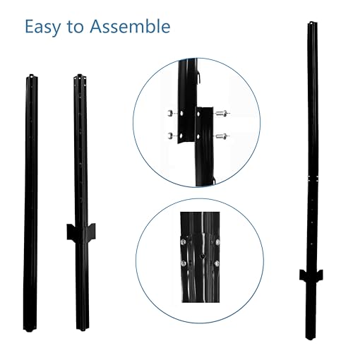 7 Feet Heavy Duty Metal Fence Post Black, Pack of 5, for Garden Wire Fence U-Channel Steel Garden Post Assemble - color: Black, size: 7',5 PCS