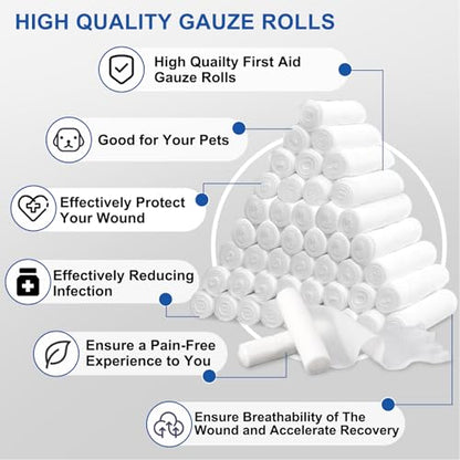 Navona Gauze Rolls 30 Pack, 4 in x 4.1 Yards - color: Pack of 30