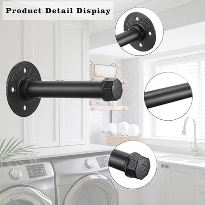 Sumnacon Wall Mounted Clothes Rack for Wardrobe, 2Pcs 6 Inch,Black - color: Black, size: 6 Inch